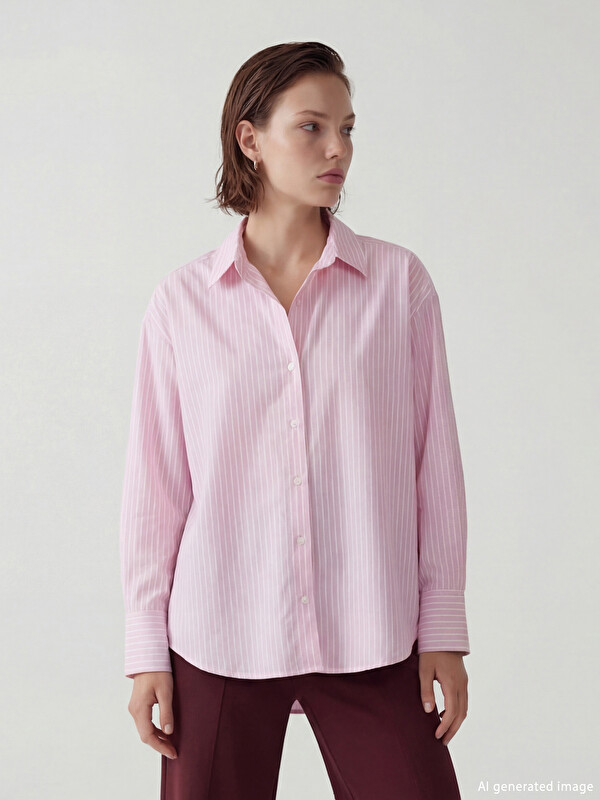 LCW Vision Chemise Femme en popeline rayée