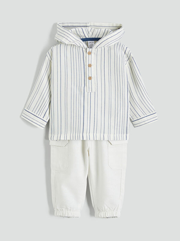 LCW baby Baby Boy's Hooded Shirt and Trousers