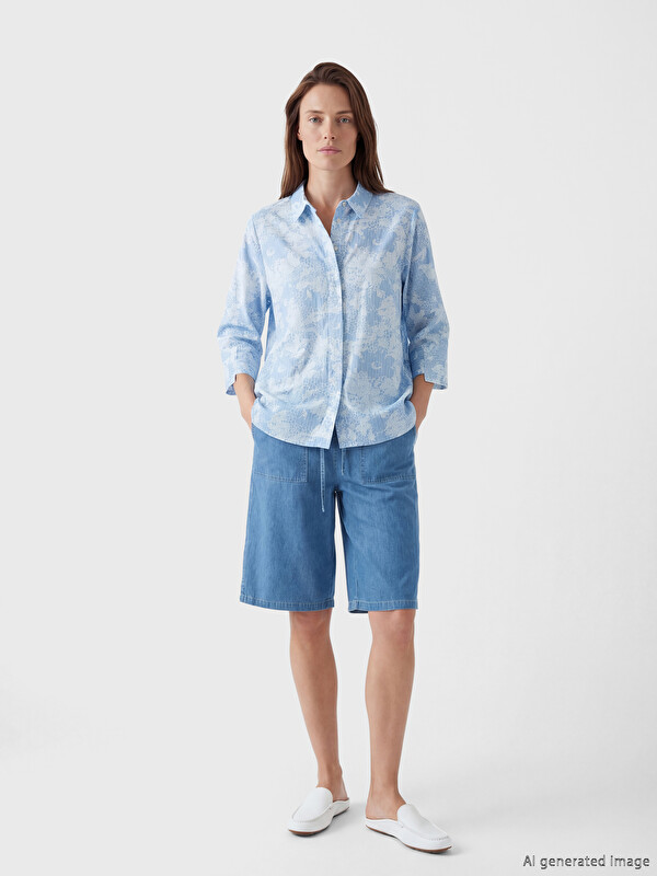 LCW Grace Beli Lastikli Bermuda Fit Kadın Jean Şort