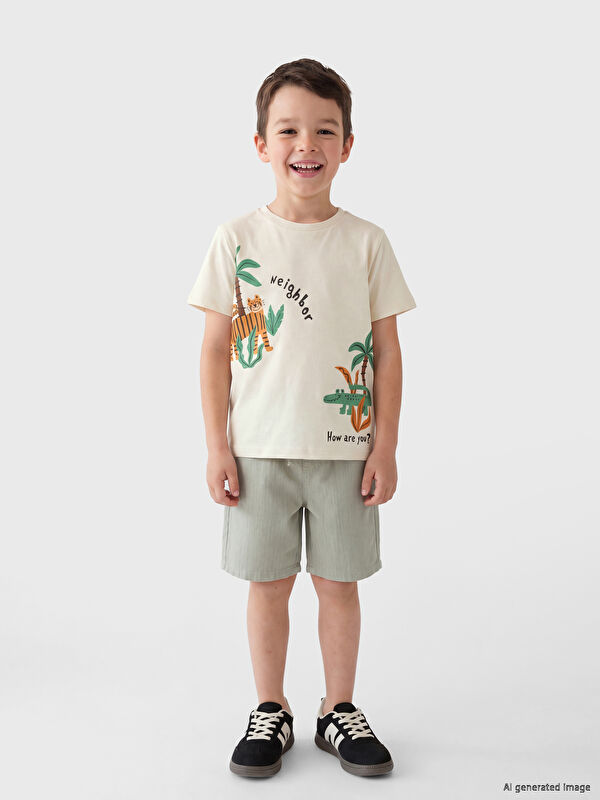 LCW Kids Baskılı Erkek Çocuk Tişört