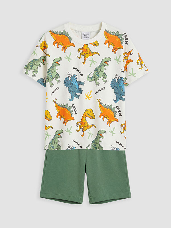 LCW Kids Dinosaur Print Boys' T-Shirt and Shorts
