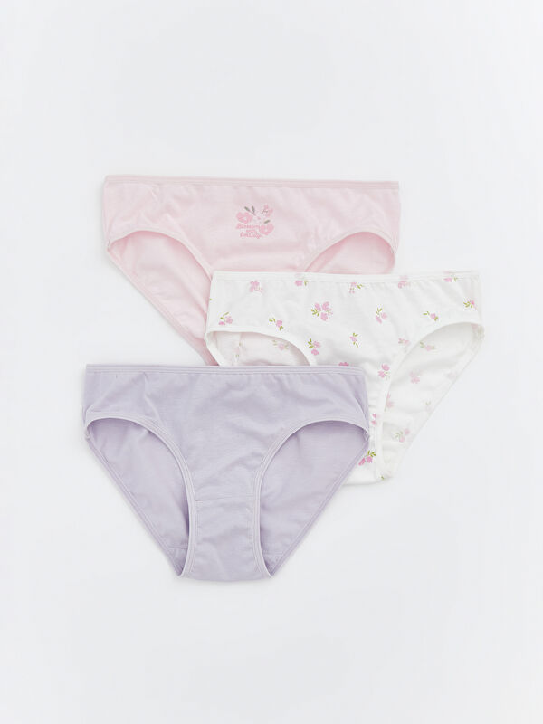 LCW Kids Desenli Kız Çocuk Slip Külot 3'lü