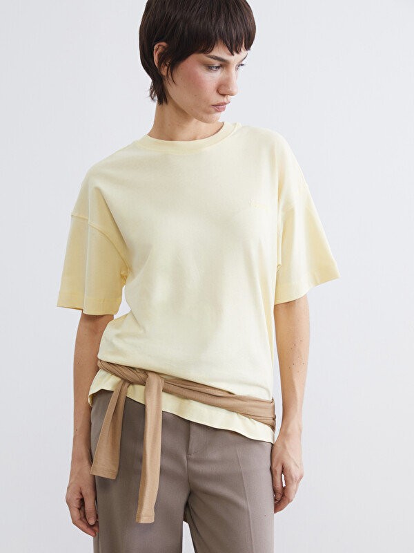 LCW Vision Crew Neck Embroidered Oversize Women's T-Shirt