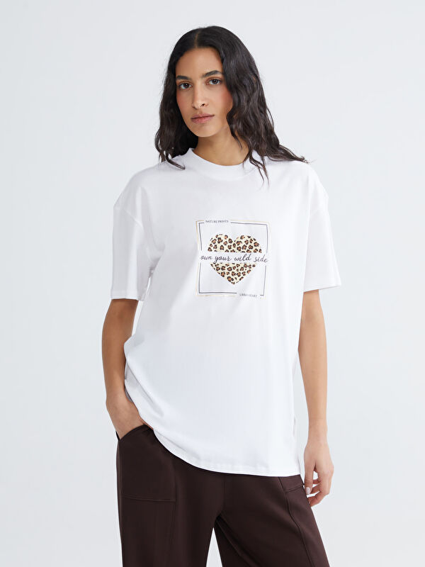 LCW Modest High Neck Printed Women's Tee