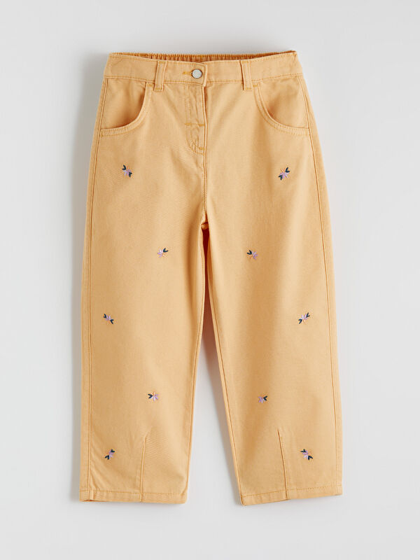 LCW Kids Embroidered Twill Girls' Trousers