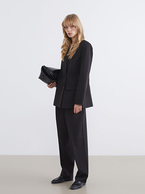 LCW Vision Pantalon large plissé en tissu pour femme