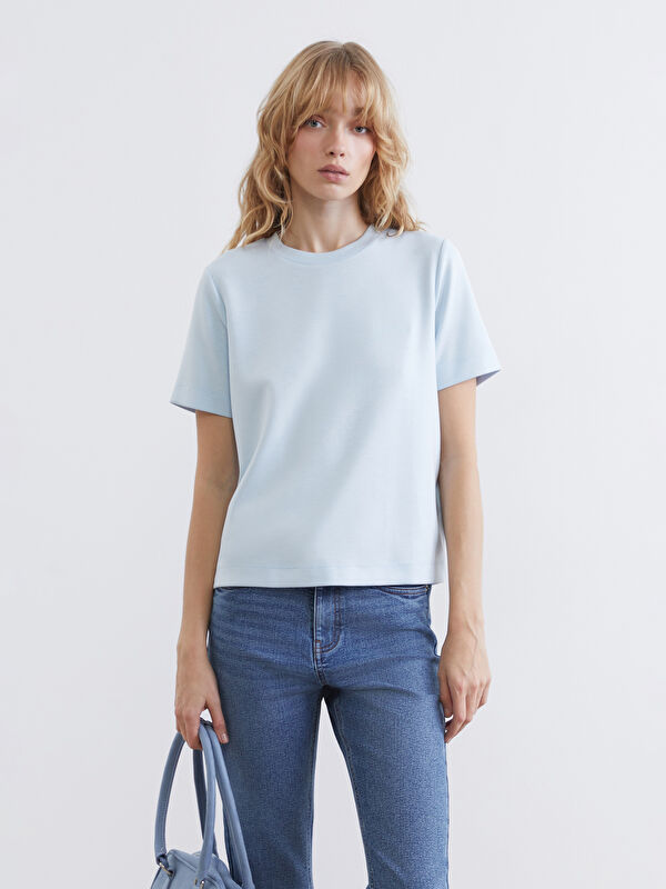 LCW Vision Damen T-Shirt mit Rundhalsausschnitt und weichem Griff