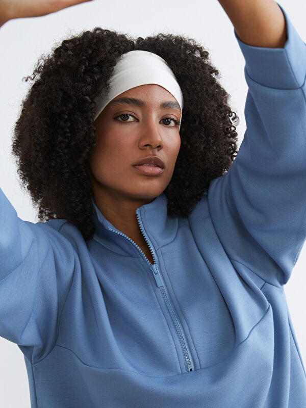 KOOR SPORT Damen-Sweatshirt mit hohem Kragen und Reißverschluss