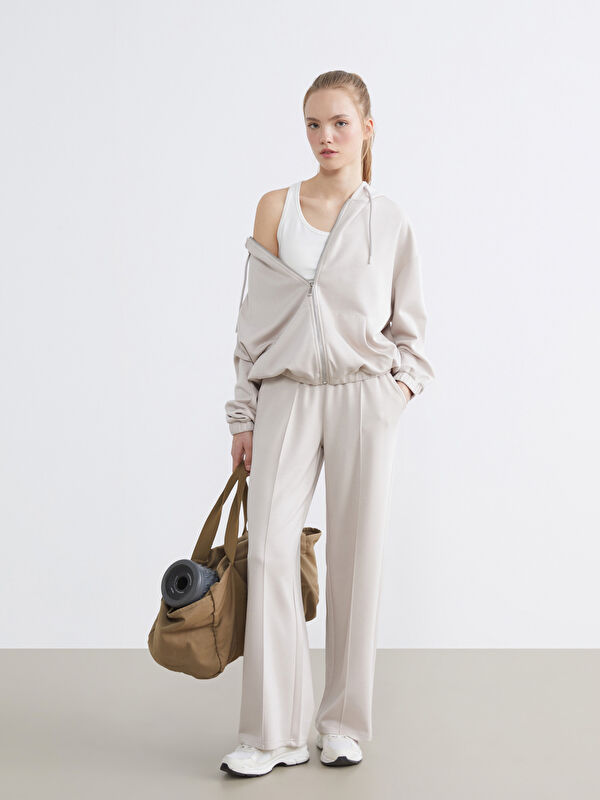 KOOR SPORT Sweatpants mit elastischer Taille und weitem Bein für Damen