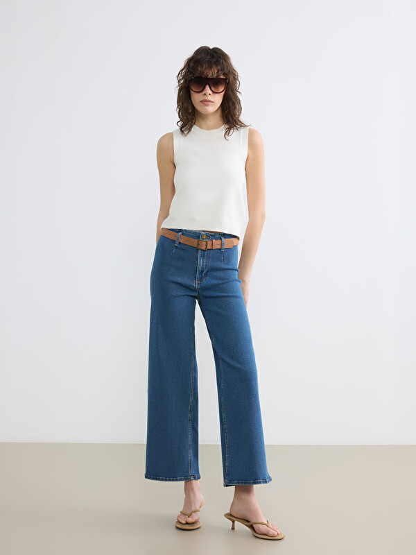 LCW Jeans Waist Belted Wideleg Women's Jeans
