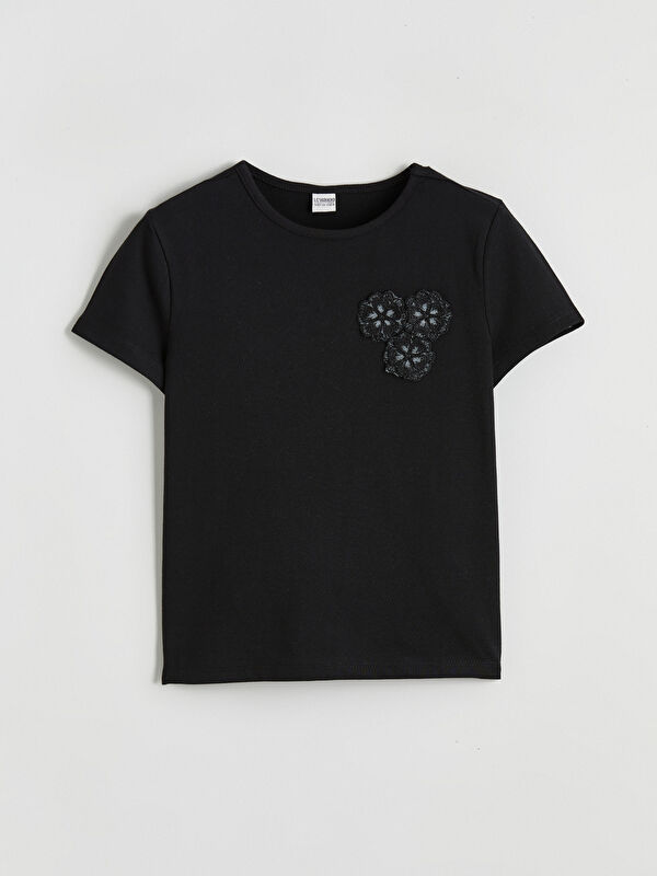 LCW Kids Crew Neck Floral Girls' T-Shirt