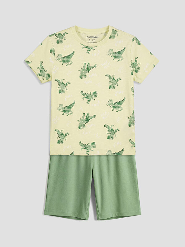 LCW Kids Baskılı Erkek Çocuk Şortlu Pijama Takımı