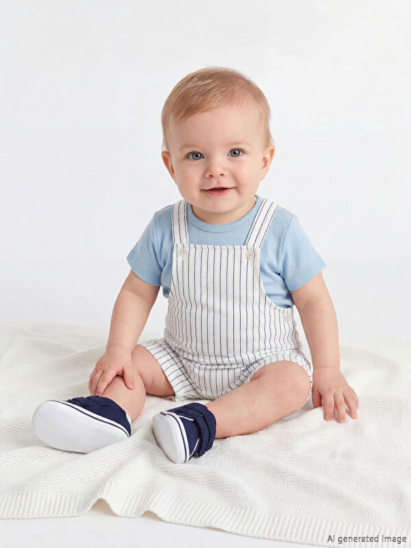LCW baby Çizgili Erkek Bebek Salopet ve Tişört