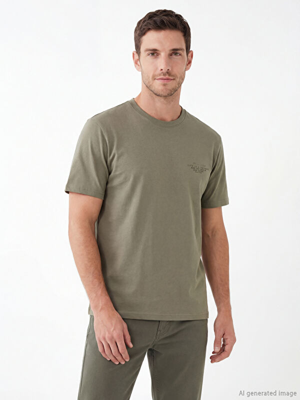 LCWAIKIKI Classic Crew Neck Printed Men's Interlock T-Shirt