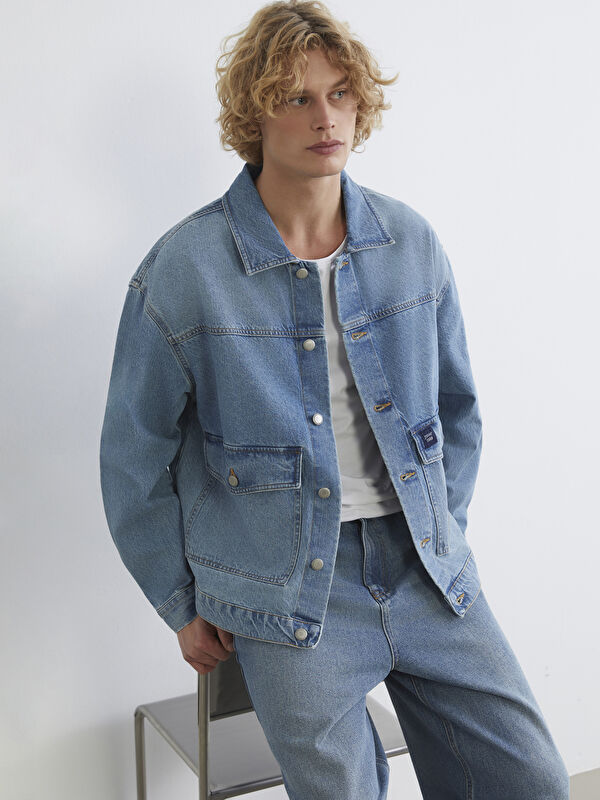 LCW Jeans Muška teksas košulja opuštenog kroja
