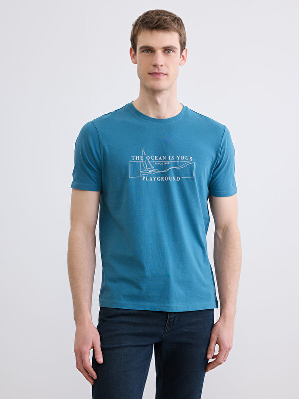 LCWAIKIKI Classic Rundhalsausschnitt Bedrucktes Herren T-Shirt