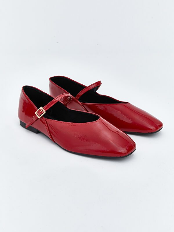 LCW STEPS Women's Leather-Look Ballet Flats