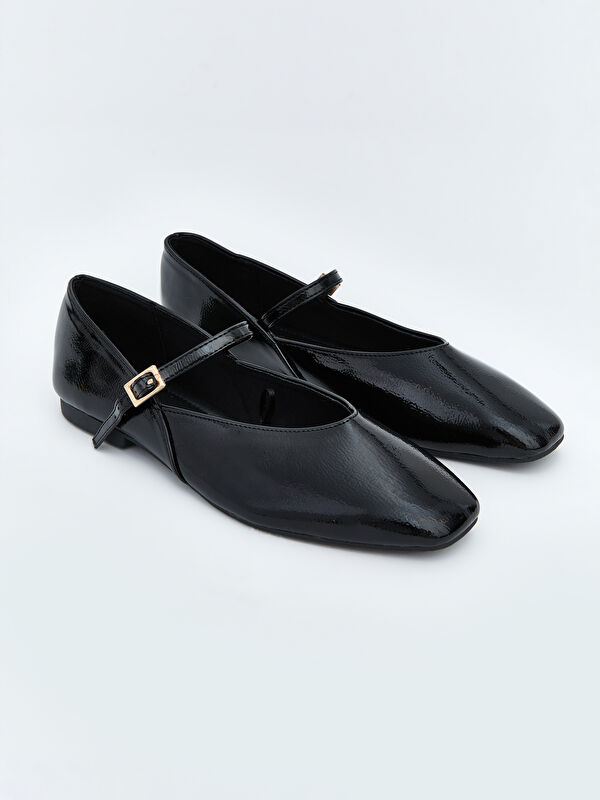 LCW STEPS Women's Leather-Look Ballet Flats