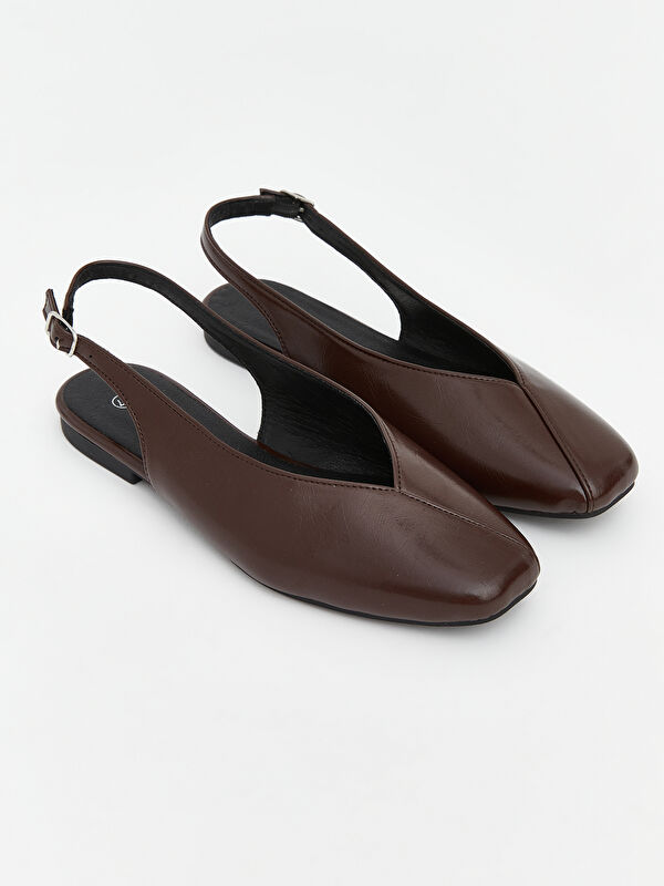 LCW STEPS Women's Leather-Look Ballet Flats