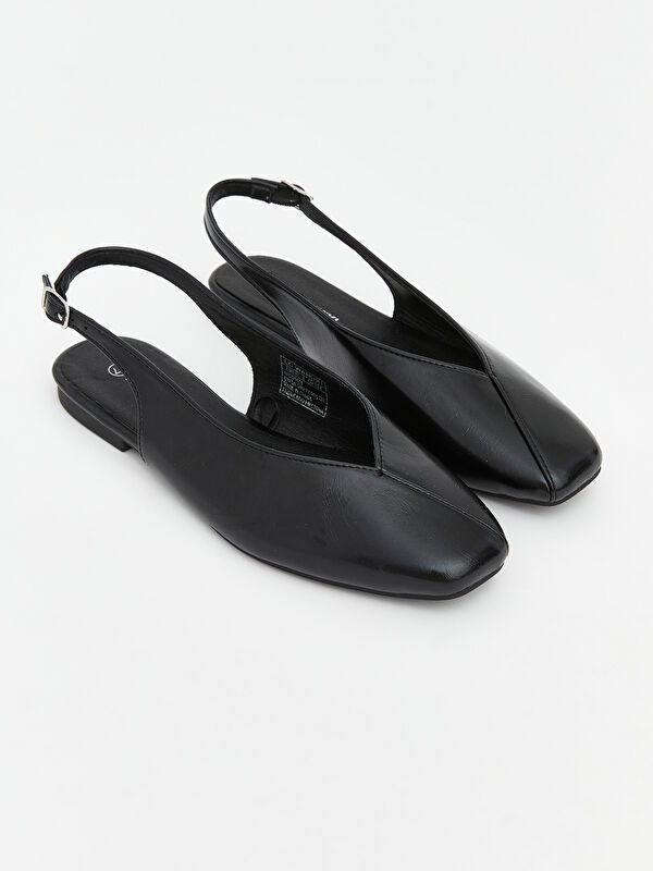 LCW STEPS Women's Leather-Look Ballet Flats