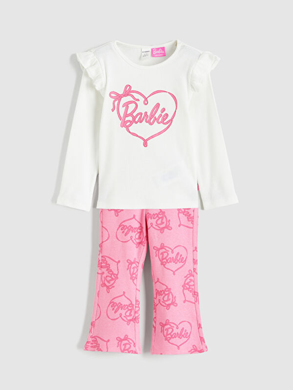 LCW Kids Barbie Print T-Shirt and Leggings Set for Girls