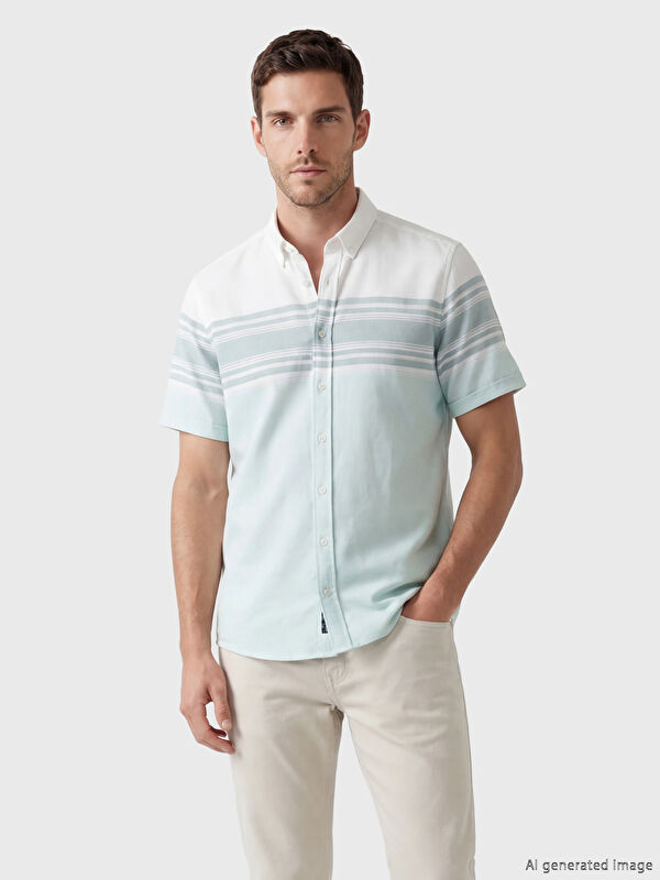 LCWAIKIKI Classic Regular Fit Armürlü Erkek Gömlek