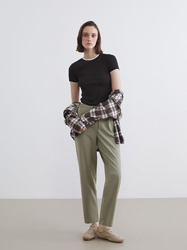 XSIDE Elastic Waist Carrot Fit Women's Trousers
