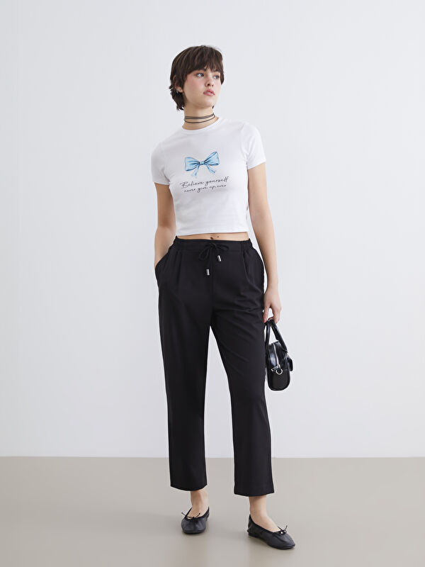 XSIDE Elastic Waist Carrot Fit Women's Trousers