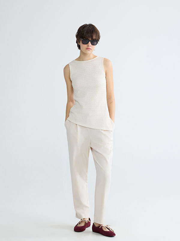 XSIDE Elastic Waist Carrot Fit Women's Trousers