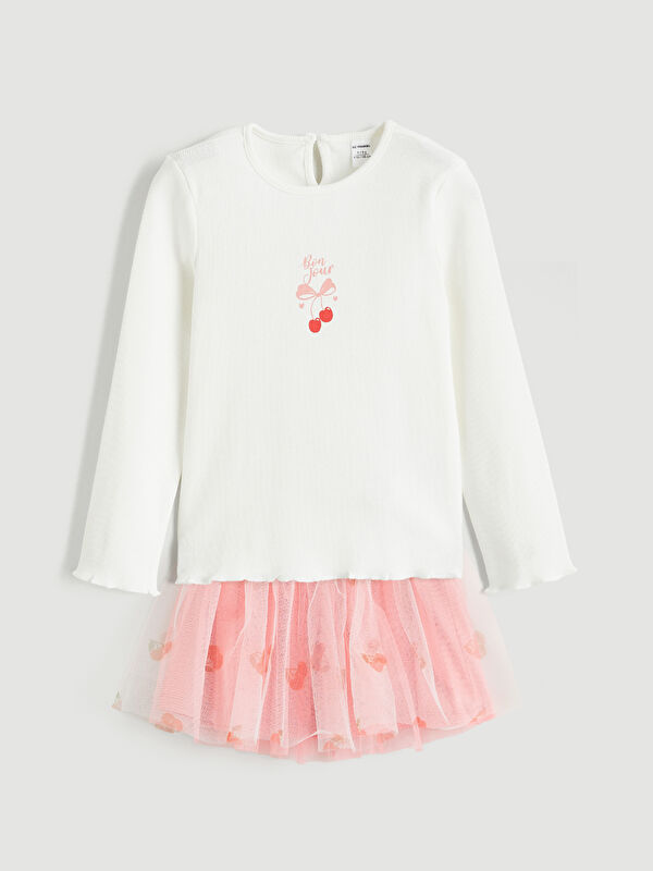 LCW Kids Crew Collar Girls' Blouse and Skirt