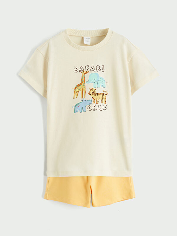 LCW baby T-shirt et short en jersey imprimé pour bébé garçon