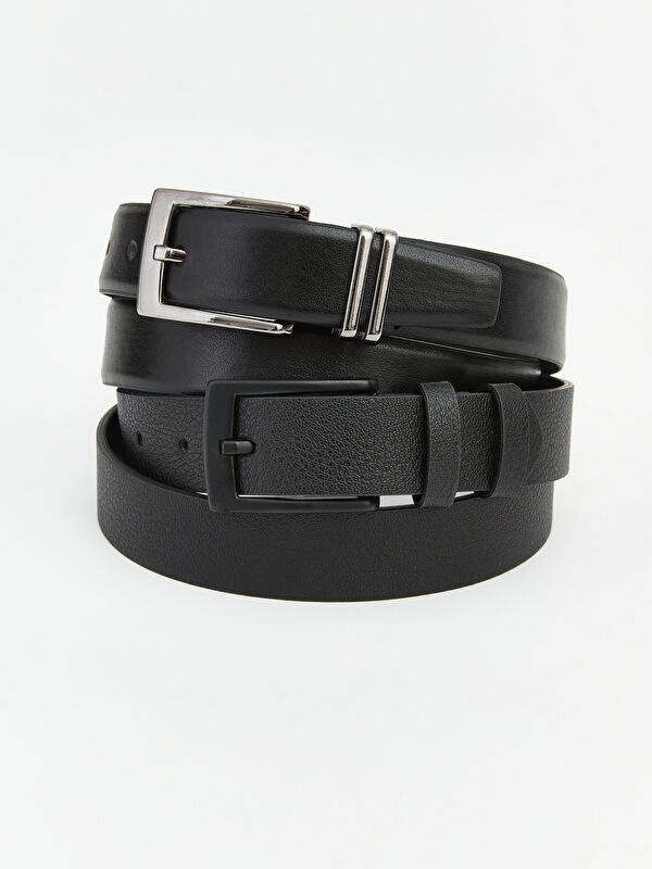 LCW ACCESSORIES Deri Görünümlü Erkek Kemer 2'li