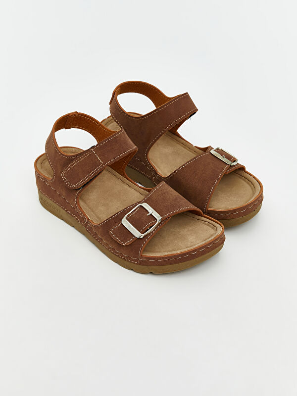 Lcw Steps Bej Lcw Steps Süet Görünümlü Kadın Sandalet