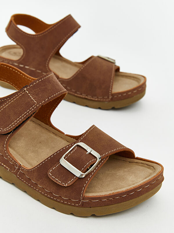 Lcw Steps Bej Lcw Steps Süet Görünümlü Kadın Sandalet