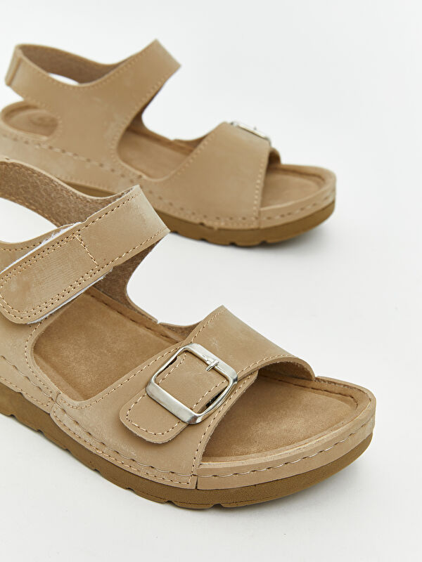 Lcw Steps Bej Lcw Steps Süet Görünümlü Kadın Sandalet