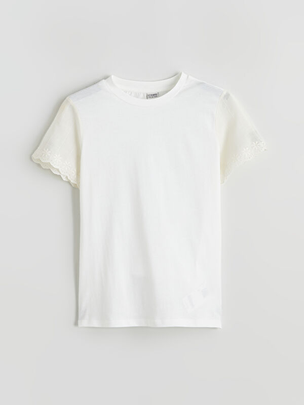 LCW Kids Crew Neck Floral Girls' T-Shirt