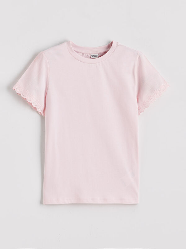 LCW Kids Crew Neck Floral Girls' T-Shirt