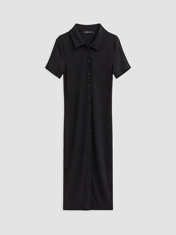 LCW Vision Polo Collar Bodycon Dress