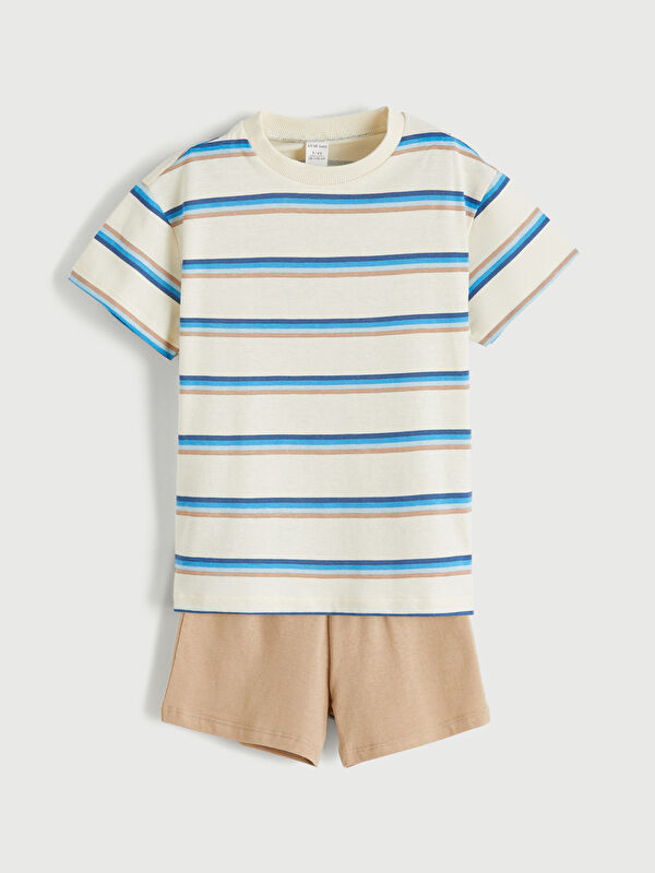 LCW baby Baby Boy Striped T-Shirt and Shorts Set