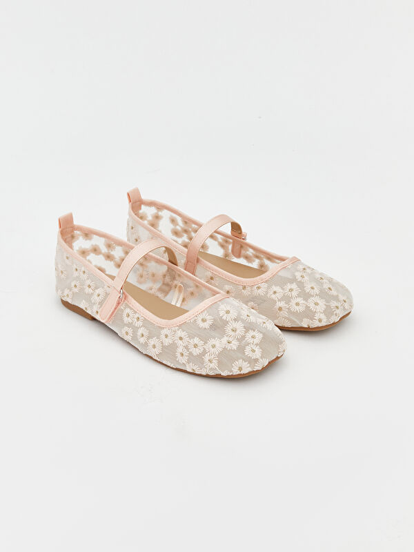 LCW STEPS Floral Embroidered Ballerinas for Girls