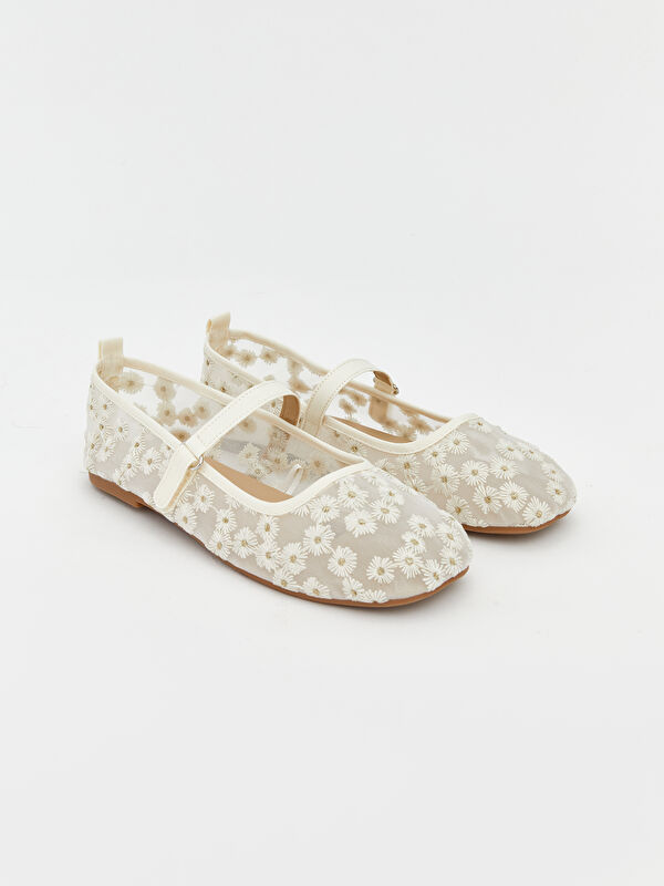 LCW STEPS پێڵاوی بالێی خوارەوە گڵکاری بۆ کچان