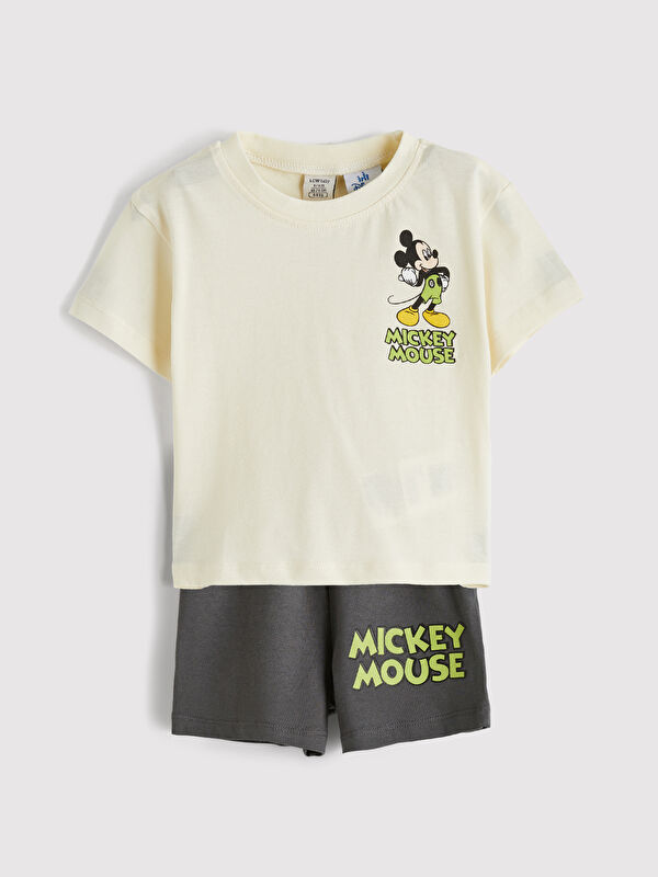 LCW baby Ensemble T-shirt et Short Imprimé Mickey Mouse pour Bébé Garçon