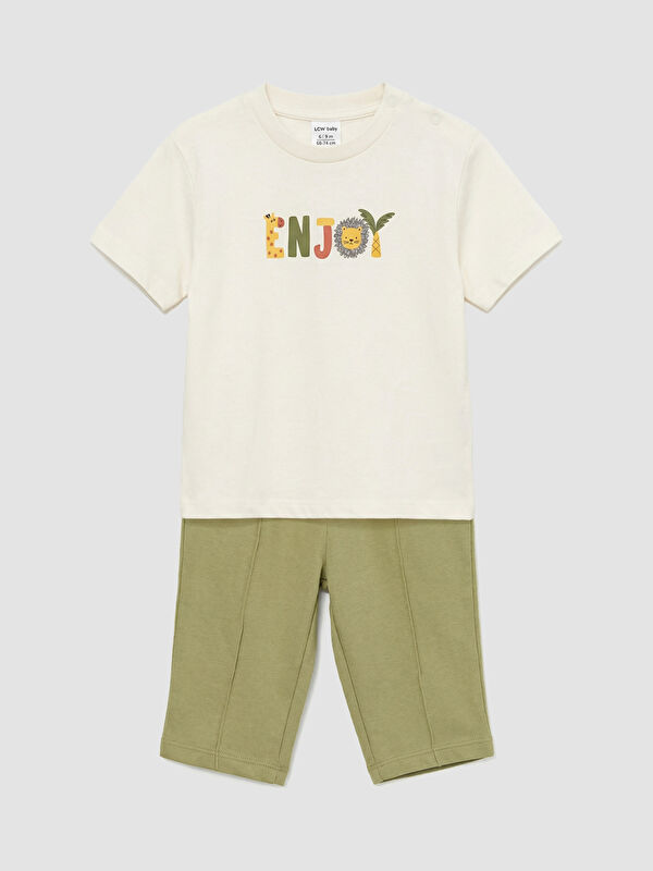 LCW baby T-shirt à col rond et pantalon pour bébé garçon