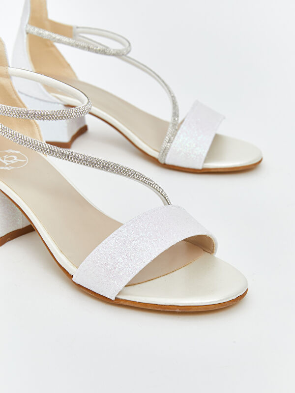 Parlak Taşlı Kız Çocuk Topuklu Ayakkabı - Görsel 4