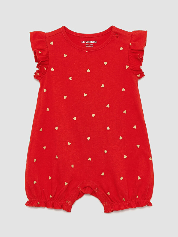 LCW baby Kalp Desenli Kız Bebek Tulum