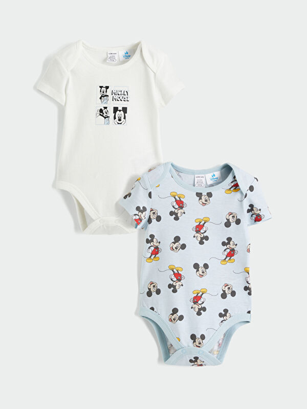 LCW baby mickey mouse принтті сәби ұлдарға арналған түймесі бар боди 2 данадан тұратын pack