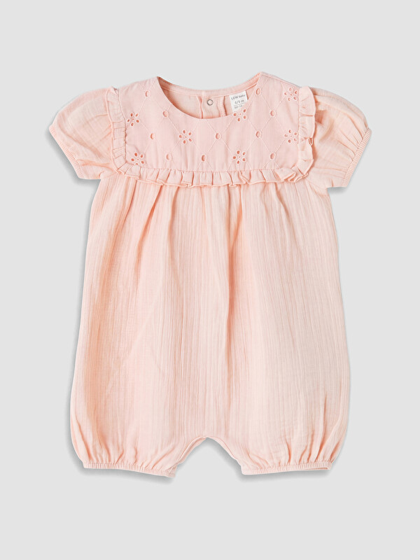 LCW baby Fisto Detaylı Fırfırlı Kız Bebek Müslin Tulum