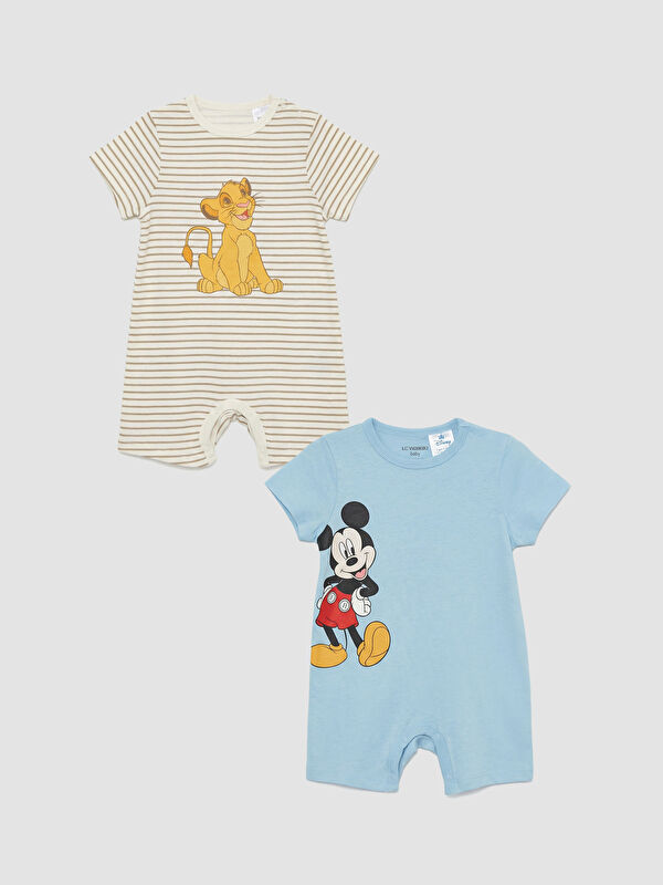 LCW baby Aslan Kral ve Mickey Mouse Baskılı Bebek Tulum 2'li