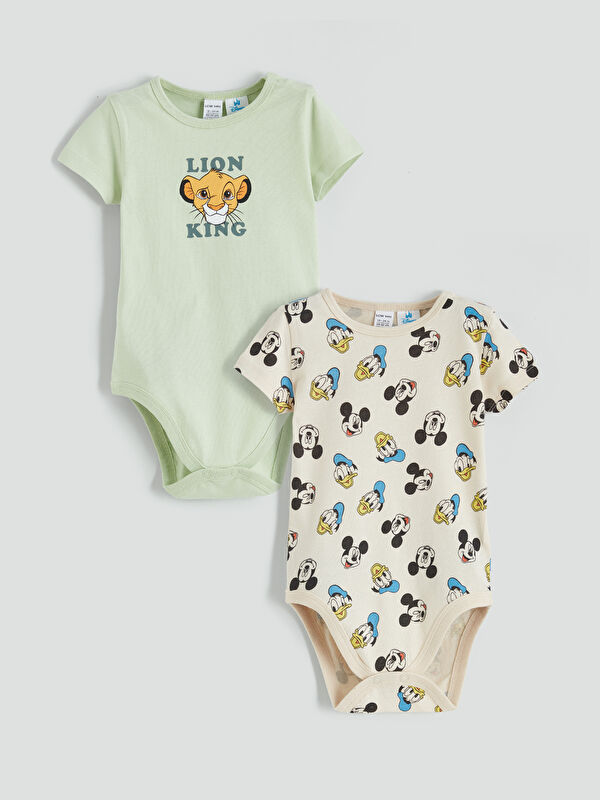 LCW baby Two-piece printed baby girl snap-closure bodysuit.