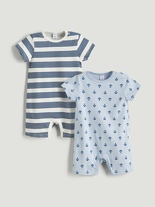 LCW baby Bisiklet Yaka Erkek Bebek Tulum 2'li